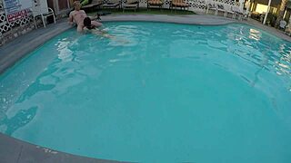 Scarlett Johnson just blowjob at the pool in this college student pornography video