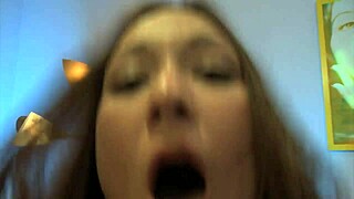 Stepsister Jesse Jordan rides stepbrother's cock in hardcore fantasy fucking