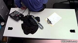 cute blonde shoplifter stripped and quickied by burglar