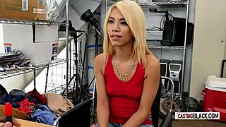 Blonde teen 18+ in casting interview takes big monster cock in ass