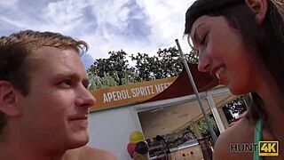 In hunt4k, a pickup leads to licking and sex for cash