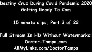Destiny cruz showers and chats before exam with doctor tampa during covid quarantine