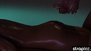 i watched these hot lesbians fuck with oily strap-ons