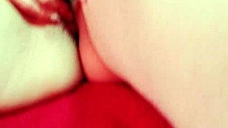 Prostitute dives into muff licking pussy close-up