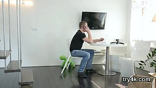 Pretty teen sucks in POV, craving her tight vagina plowed hard.