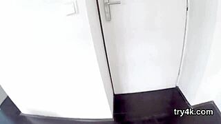 Pretty teen sucks in POV, craving her tight vagina plowed hard.