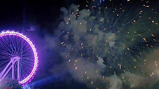 I am a sexdoll exposing myself in public on New Year's Eve, removing my panties.