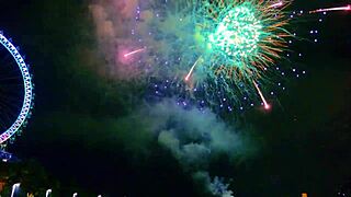 I am a sexdoll exposing myself in public on New Year's Eve, removing my panties.