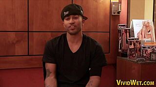 Teen pornstar spitroasted in threesome group scene