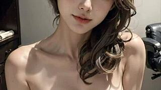 3D animated hentai Asian model bangs hairdresser with ASMR vibes 😍