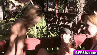 I explore my horny teen lesbian camper's wet pussy with licks