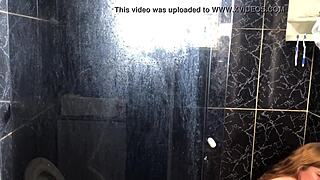 young guy passionately fucks friend's aunt in bathroom, feeling her white tasty body