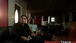 Dominated Ebony Teen Rides Monster Cock Roughly