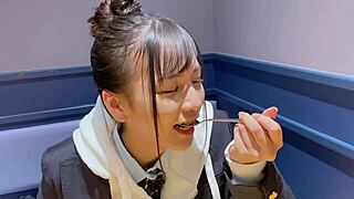 beautiful teen grabs dick and rides cowgirl with intense hip shaking for creampie.