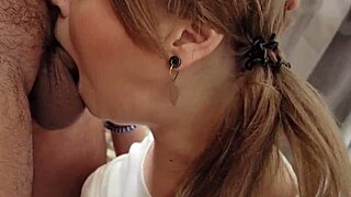 Oh wow, this teen hottie sucks a dick in the toilet like a pro!