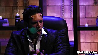 crazy goth teens kenzie reeves kira noir and jane wilde share a giant dick in a wild foursome.