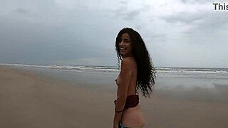 manoella fernandes stripping it all off at itanhaém beach, damn that juicy ass tho 😍