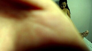 I caught the teen in bed for passionate sex with big tits and toys