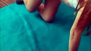 I caught the maid exercising in the room