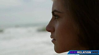 the tiny 18+ brunette girl stands in the middle of the room with her petite build