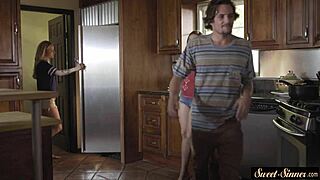 toelicking teen babe gets banged hard by stepbro and his wild friends in a crazy group session. man, that tight pussy takes it all!