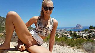 young 18+ girl masturbates in public