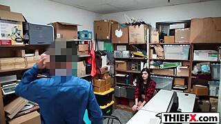 Burglar teen 18+ takes big cock in garage to avoid punishment