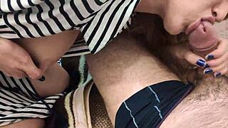 Cute porn actress gives passionate blowjob and rides cowgirl on huge monster cock