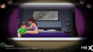 In Summertime Saga, my friend dives into wet mature pussy for episode 32