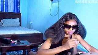 horny maid gives a sucking blowjob for a happy ending