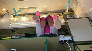 i love how this virgin teen tempts with her legs while serving