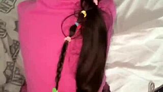 She had a red spot on her panties, so I checked and cleaned her little pussy.