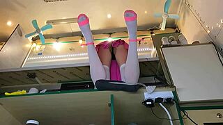 i love how this virgin teen tempts with her legs while serving