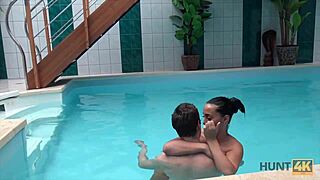 Hidden cam sex with hidden pool for cash