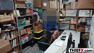 This pretty gal stole and got punished hard in garage