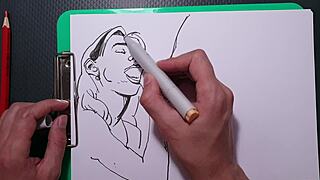 Amateur Painter Blows Girl