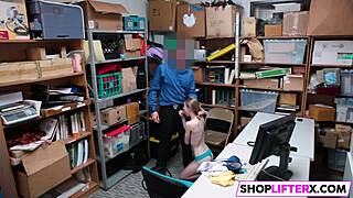 Teen 18+ Strips and Takes Cock in Office