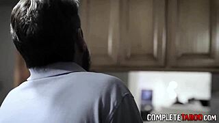 Teen gives taboo titfuck and sucks dick