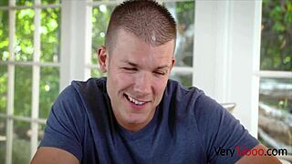 Skinny teen 18+ tricked into wild bedroom action.