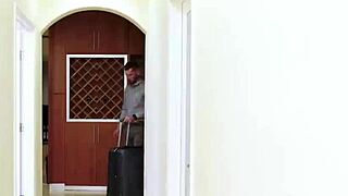 Slutty stepniece with small tits sucks monster cock and gets fucked by stepuncle