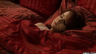 Sweet Anna Belle Lee intensely masturbates her small tits and pussy before climax.