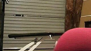 Muscular blonde MILF works out at the gym
