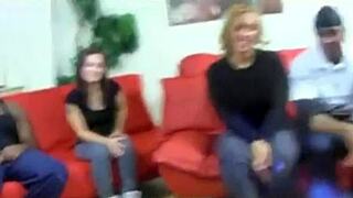 two teen friends diving into their first orgy, blowjobs and group sex everywhere 😏