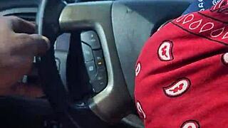 teen sucks big black cock while riding