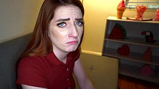 insecure step sister with braces begs her step brother for sex