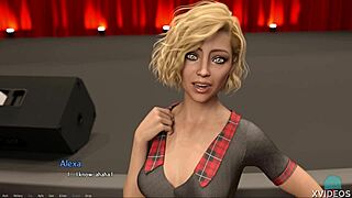 Entrepreneur plays game then fucks brunette teen with big tits in shower