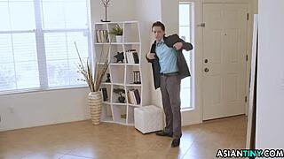 cosplay tiny 18+ asians engage in threesome with big tits and banging.