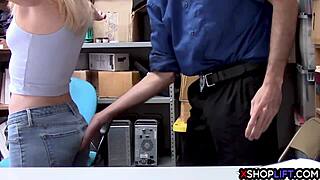 Petite Blonde Teen Thief Banged in Back Office