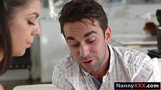 Babysitter Olivia Lua passionately sucks and gets fucked in many poses