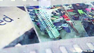 karlee grey flogging that large erect cock in the shop